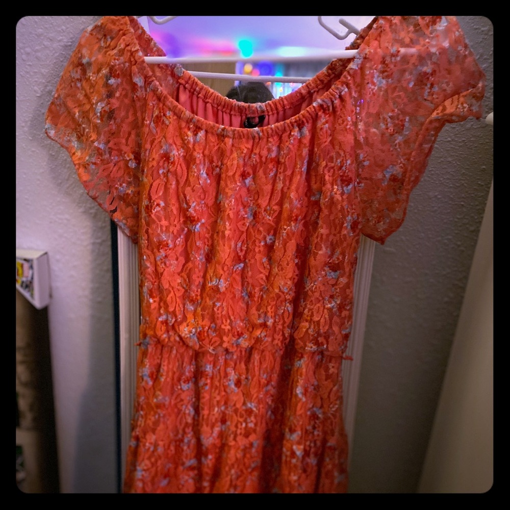 Reddish Choral Color Summer Dress